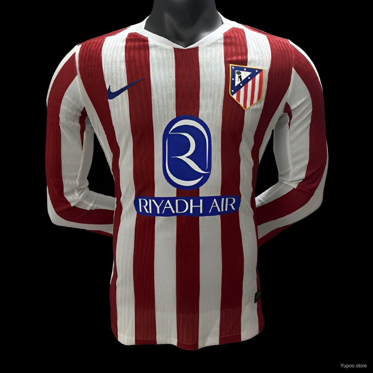 Camiseta de fútbol Atlético Madrid 2025/26 LOCAL MANGA LARGA VERSION JUGADOR